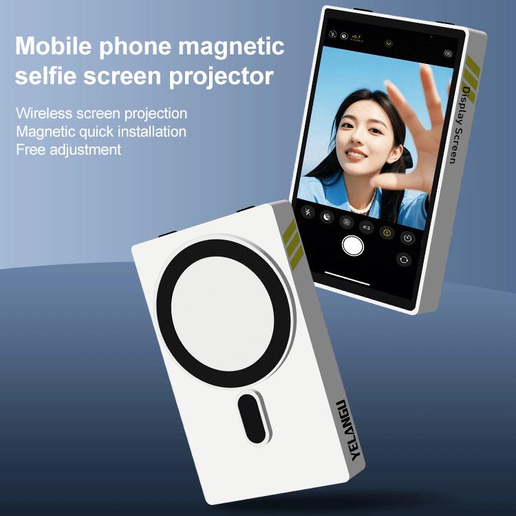 YELANGU TP01 Mobile Phone Selfie Wireless Same Screen Player Smartphone Magnetic Rear Selfie Monitor Screen (White) - Others Accessories by YELANGU | Online Shopping UK | buy2fix
