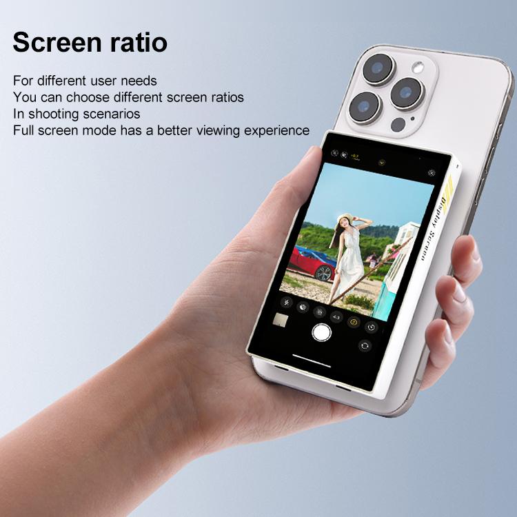 YELANGU TP01 Mobile Phone Selfie Wireless Same Screen Player Smartphone Magnetic Rear Selfie Monitor Screen (White) - Others Accessories by YELANGU | Online Shopping UK | buy2fix