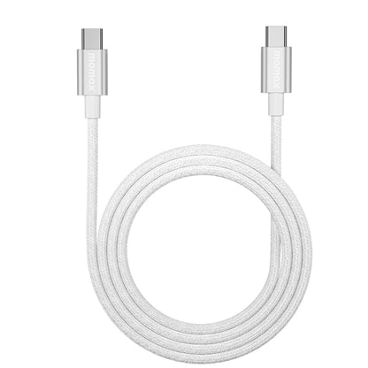 MOMAX DC30 1.5m USB-C / Type-C to USB-C / Type-C 60W Braided Data Sync Charge Cable (White) - USB-C & Type-C Cable by MOMAX | Online Shopping UK | buy2fix