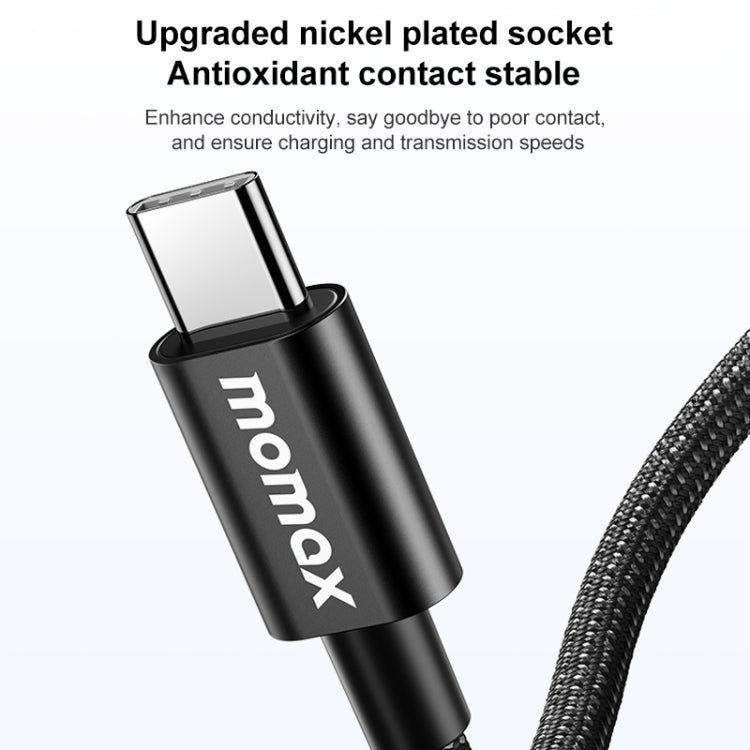 MOMAX DC30 1.5m USB-C / Type-C to USB-C / Type-C 60W Braided Data Sync Charge Cable (Titanium Color) - USB-C & Type-C Cable by MOMAX | Online Shopping UK | buy2fix