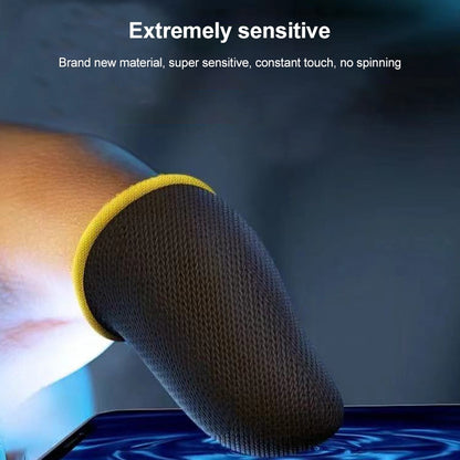 1 Pair Carbon Fiber Touchscreen Anti-slip Anti-sweat Gaming Finger Cover for Thumb / Index Finger (Yellow) - Gaming Finger Sleeves by buy2fix | Online Shopping UK | buy2fix
