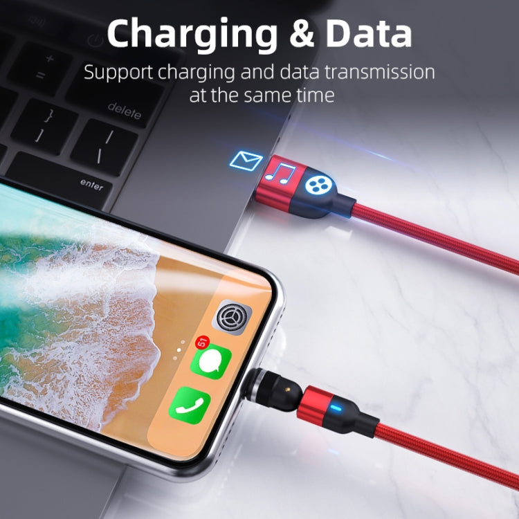 1m 3A Output 3 in 1 USB to 8 Pin + USB-C / Type-C + Micro USB 540 Degree Rotating Magnetic Data Sync Charging Cable(Black) - Charging Cable & Head by buy2fix | Online Shopping UK | buy2fix