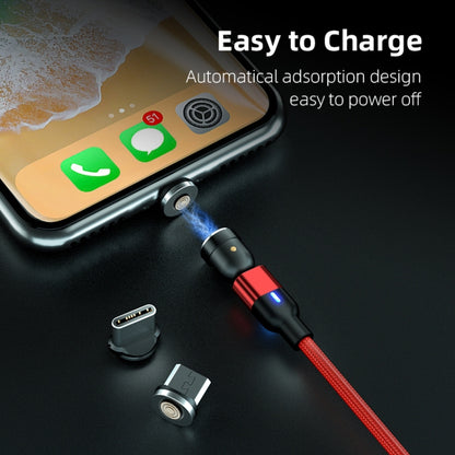 2m 3A Output 3 in 1 USB to 8 Pin + USB-C / Type-C + Micro USB 540 Degree Rotating Magnetic Data Sync Charging Cable(Black) - Charging Cable & Head by buy2fix | Online Shopping UK | buy2fix
