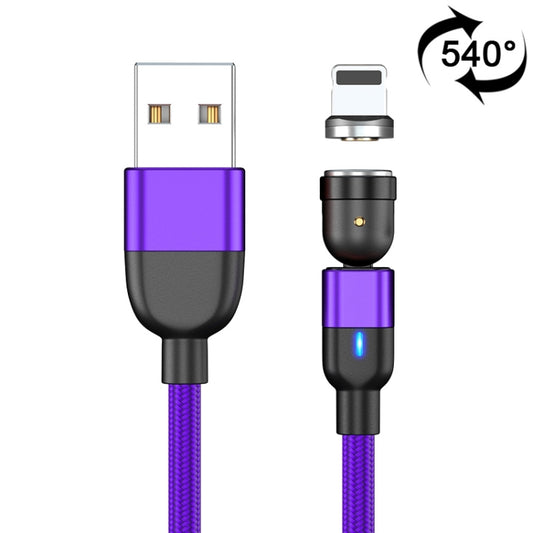 1m 3A Output USB to 8 Pin 540 Degree Rotating Magnetic Data Sync Charging Cable(Purple) - Charging Cable & Head by buy2fix | Online Shopping UK | buy2fix