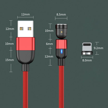 1m 3A Output USB to 8 Pin 540 Degree Rotating Magnetic Data Sync Charging Cable(Red) - Charging Cable & Head by buy2fix | Online Shopping UK | buy2fix