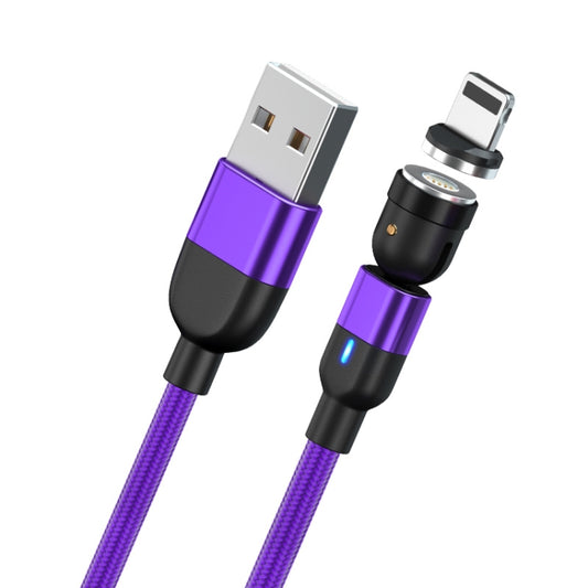 2m 3A Output USB to 8 Pin 540 Degree Rotating Magnetic Data Sync Charging Cable(Purple) by buy2fix