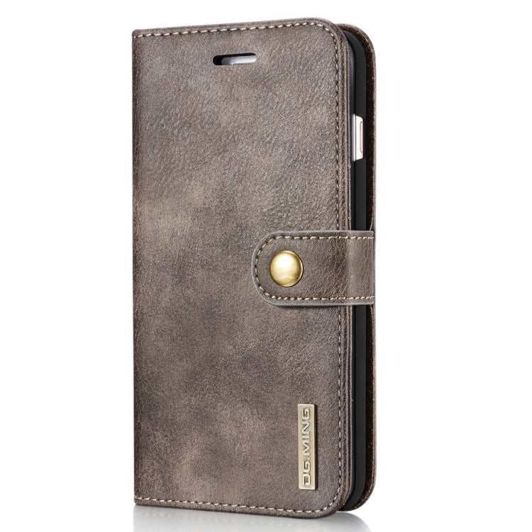 DG.MING for iPhone 8 Plus & iPhone 7 Plus Crazy Horse Texture Horizontal Flip Detachable Magnetic Protective Case with Holder & Card Slots & Wallet(Grey) by DG.MING