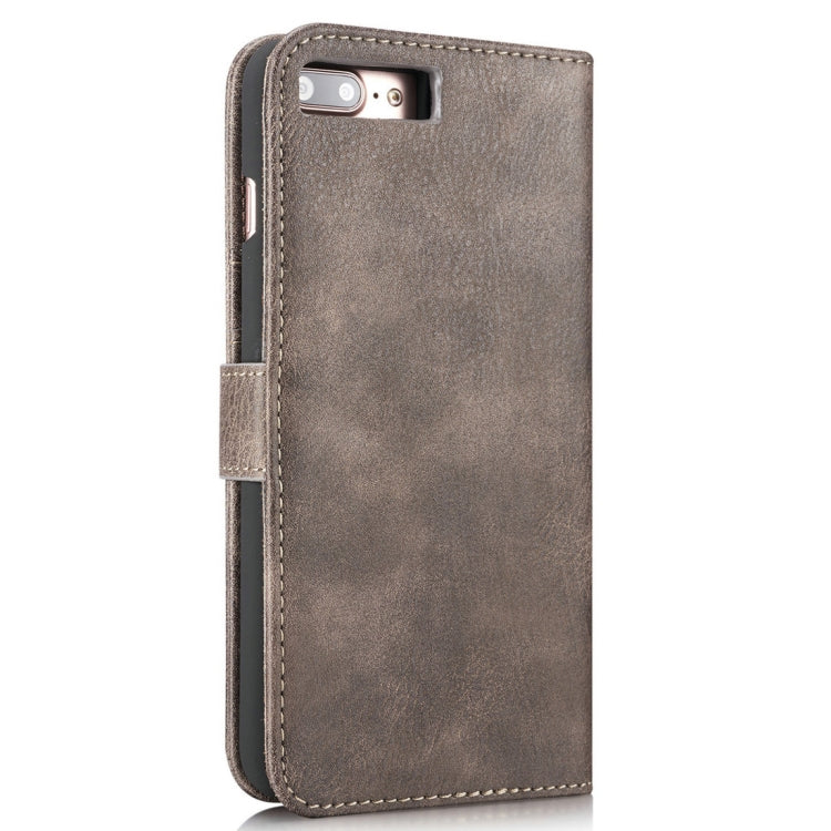 DG.MING for iPhone 8 Plus & iPhone 7 Plus Crazy Horse Texture Horizontal Flip Detachable Magnetic Protective Case with Holder & Card Slots & Wallet(Grey) by DG.MING