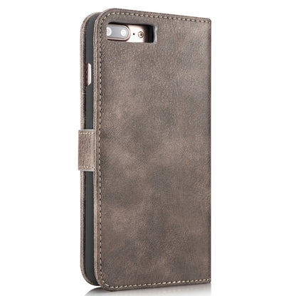 DG.MING for iPhone 8 Plus & iPhone 7 Plus Crazy Horse Texture Horizontal Flip Detachable Magnetic Protective Case with Holder & Card Slots & Wallet(Grey) by DG.MING
