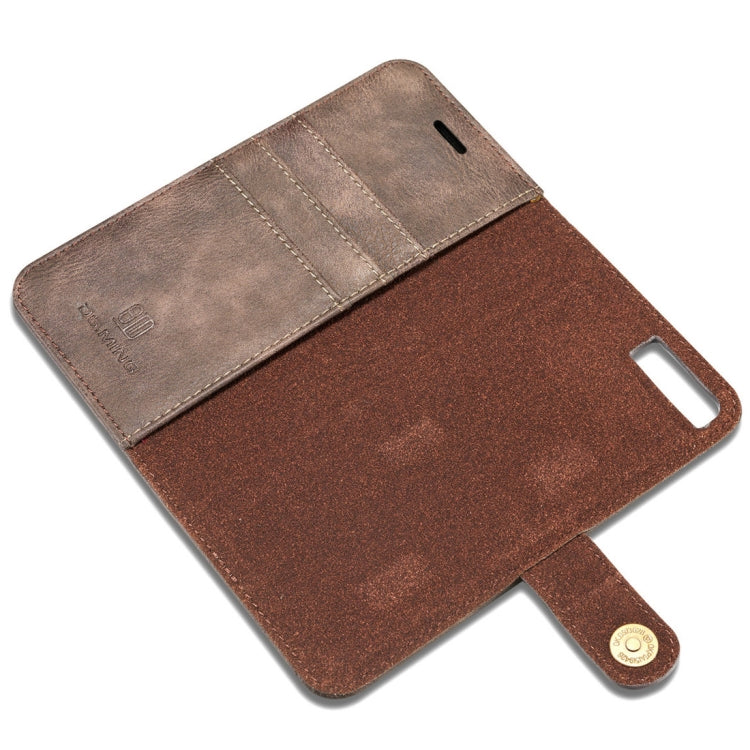 DG.MING for iPhone 8 Plus & iPhone 7 Plus Crazy Horse Texture Horizontal Flip Detachable Magnetic Protective Case with Holder & Card Slots & Wallet(Grey) by DG.MING