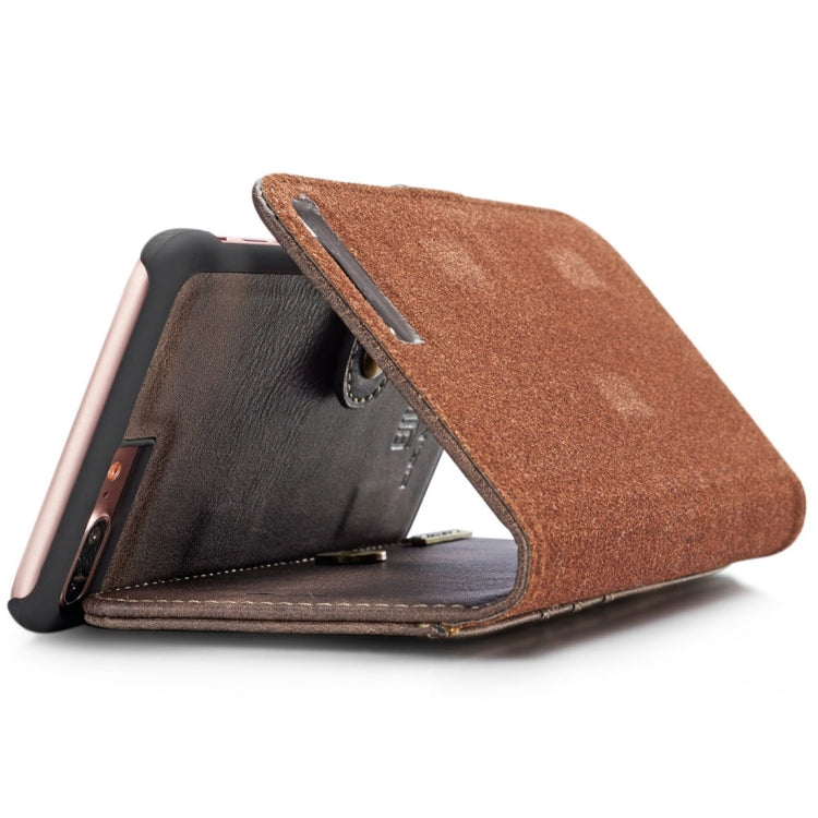 DG.MING for iPhone 8 Plus & iPhone 7 Plus Crazy Horse Texture Horizontal Flip Detachable Magnetic Protective Case with Holder & Card Slots & Wallet(Grey) by DG.MING