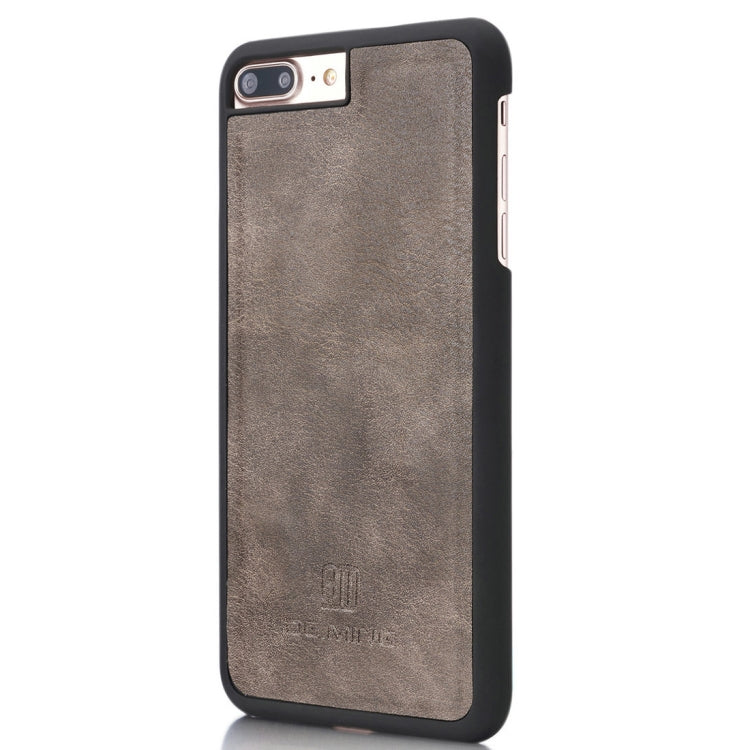 DG.MING for iPhone 8 Plus & iPhone 7 Plus Crazy Horse Texture Horizontal Flip Detachable Magnetic Protective Case with Holder & Card Slots & Wallet(Grey) by DG.MING