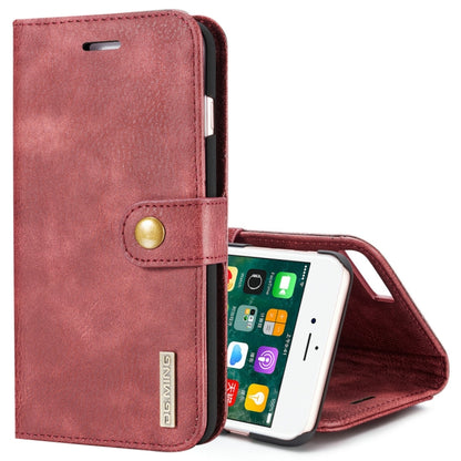DG.MING for iPhone 8 Plus & iPhone 7 Plus Crazy Horse Texture Horizontal Flip Detachable Magnetic Protective Case with Holder & Card Slots & Wallet(Red) by DG.MING