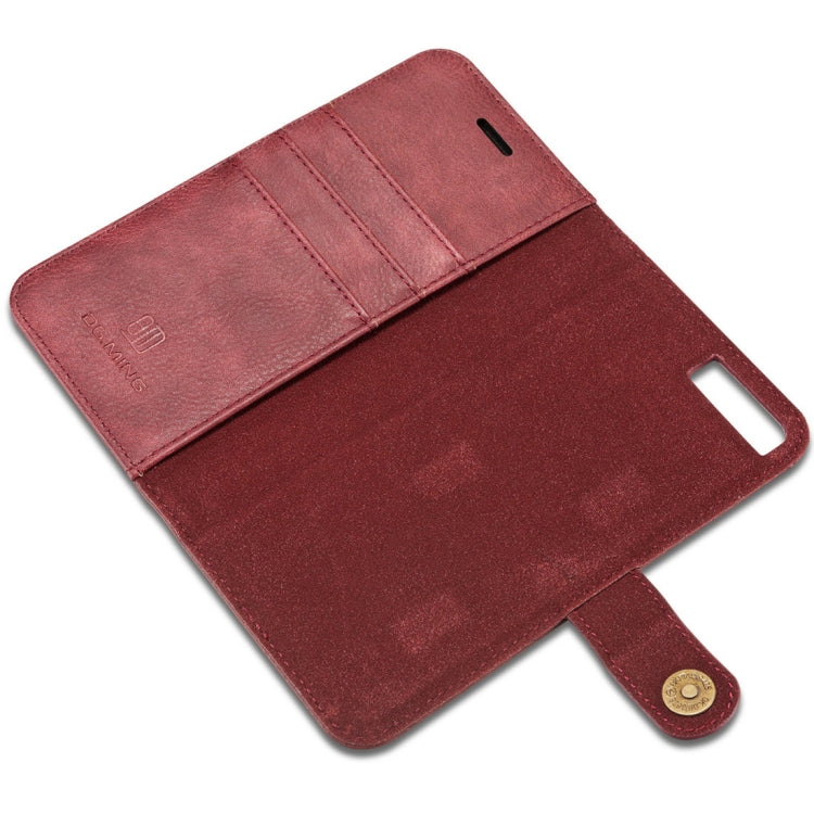 DG.MING for iPhone 8 Plus & iPhone 7 Plus Crazy Horse Texture Horizontal Flip Detachable Magnetic Protective Case with Holder & Card Slots & Wallet(Red) by DG.MING