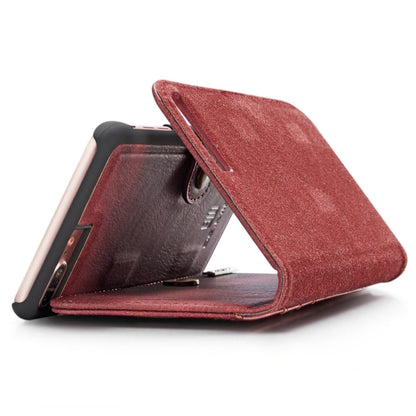 DG.MING for iPhone 8 Plus & iPhone 7 Plus Crazy Horse Texture Horizontal Flip Detachable Magnetic Protective Case with Holder & Card Slots & Wallet(Red) by DG.MING