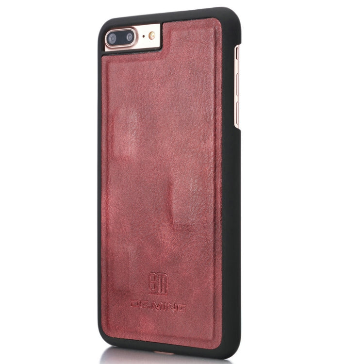 DG.MING for iPhone 8 Plus & iPhone 7 Plus Crazy Horse Texture Horizontal Flip Detachable Magnetic Protective Case with Holder & Card Slots & Wallet(Red) by DG.MING