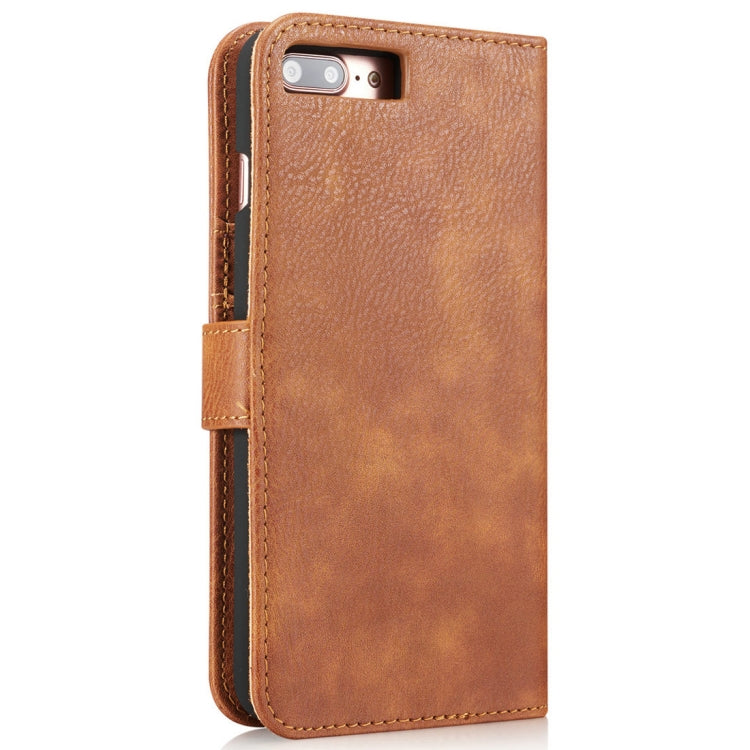 DG.MING for iPhone 8 Plus & iPhone 7 Plus Crazy Horse Texture Horizontal Flip Detachable Magnetic Protective Case with Holder & Card Slots & Wallet(Brown) by DG.MING