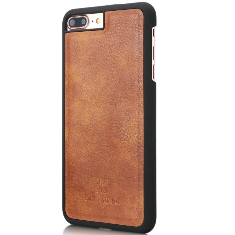 DG.MING for iPhone 8 Plus & iPhone 7 Plus Crazy Horse Texture Horizontal Flip Detachable Magnetic Protective Case with Holder & Card Slots & Wallet(Brown) by DG.MING