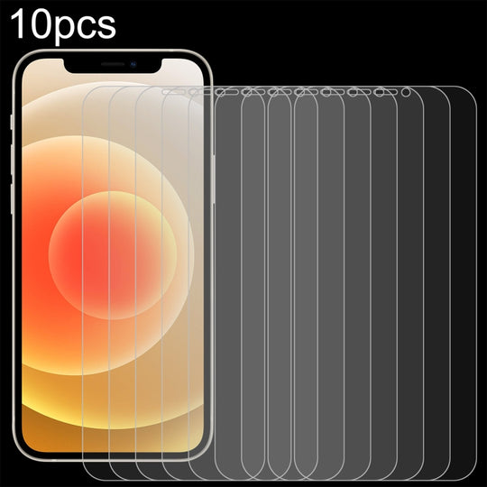 For iPhone 12 / 12 Pro 10pcs 0.26mm 9H 2.5D Tempered Glass Film (Open Hole)