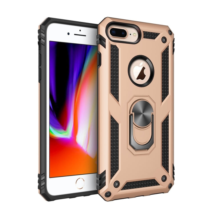 Sergeant Armor Shockproof TPU + PC Protective Case for iPhone 7 / 8 Plus, with 360 Degree Rotation Holder (Gold) by buy2fix