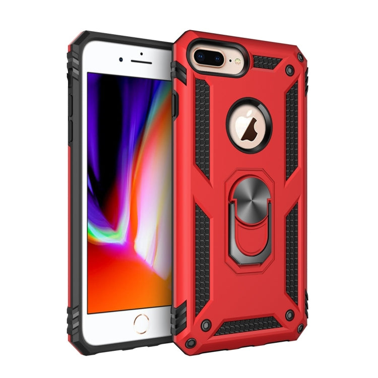 Sergeant Armor Shockproof TPU + PC Protective Case for iPhone 7 / 8 Plus, with 360 Degree Rotation Holder (Red) by buy2fix