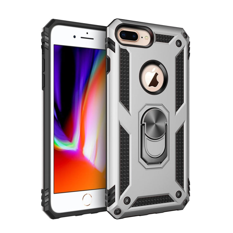 Sergeant Armor Shockproof TPU + PC Protective Case for iPhone 7 / 8 Plus, with 360 Degree Rotation Holder (Silver) by buy2fix