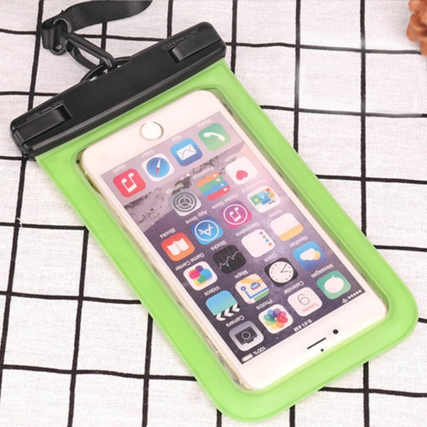 PVC Transparent Universal IPX8 Waterproof Bag with Lanyard for Smart Phones below 6.3 inch (Green) - More iPhone Cases by buy2fix | Online Shopping UK | buy2fix
