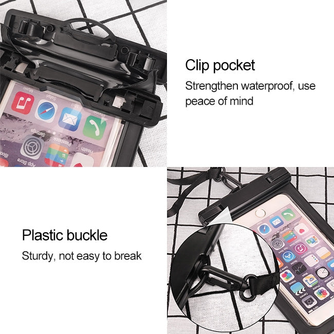 PVC Transparent Universal IPX8 Waterproof Bag with Lanyard for Smart Phones below 6.3 inch (Green) - More iPhone Cases by buy2fix | Online Shopping UK | buy2fix