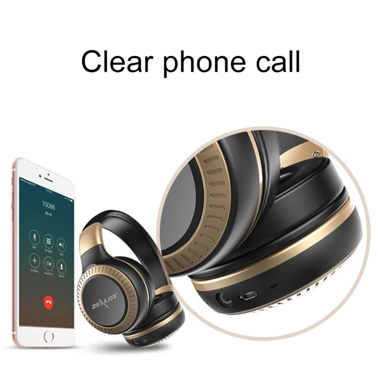 ZEALOT B20 Stereo Wired Wireless Bluetooth 4.0 Subwoofer Headset with 3.5mm Universal Audio Cable Jack & HD Microphone, For Mobile Phones & Tablets & Laptops(Gold) - Headset & Headphone by ZEALOT | Online Shopping UK | buy2fix