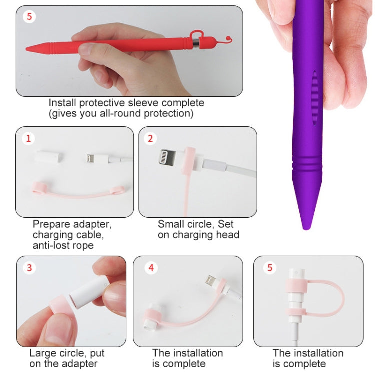 Apple Pen Cover Anti-lost Protective Cover for Apple Pencil (Purple) - Pencil Accessories by buy2fix | Online Shopping UK | buy2fix