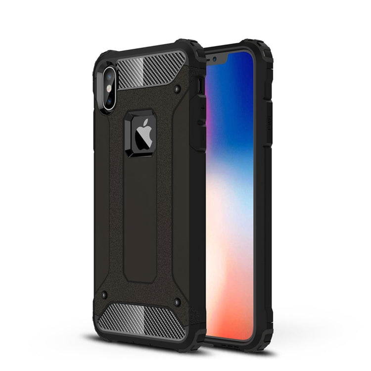 For iPhone XS Max TPU + PC Armor Combination Back Cover Case(Black) by buy2fix