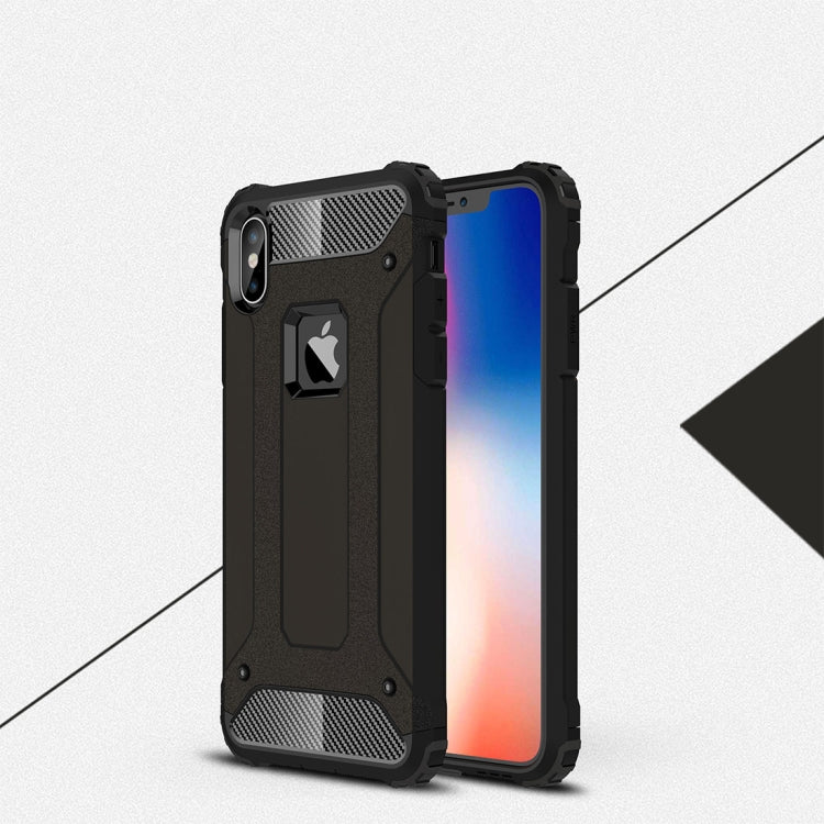 For iPhone XS Max TPU + PC Armor Combination Back Cover Case(Black) by buy2fix