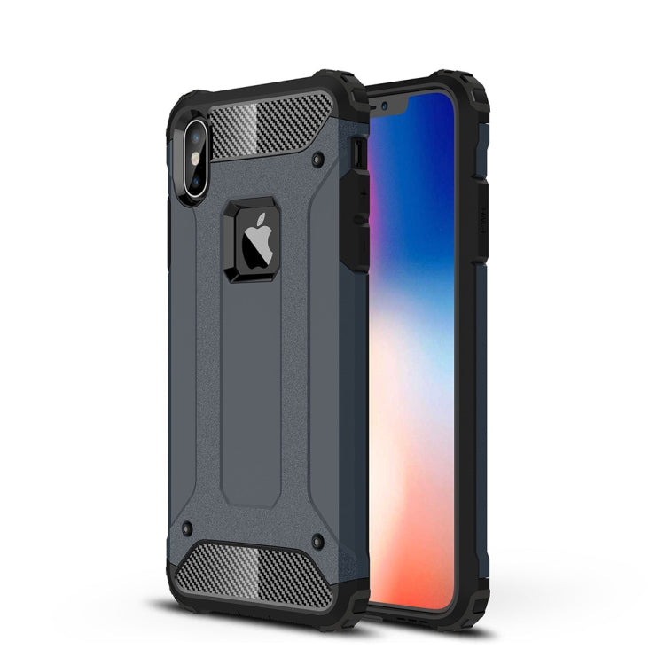 For iPhone XS Max TPU + PC Armor Combination Back Cover Case(Navy Blue) by buy2fix