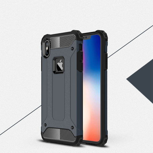 For iPhone XS Max TPU + PC Armor Combination Back Cover Case(Navy Blue) by buy2fix