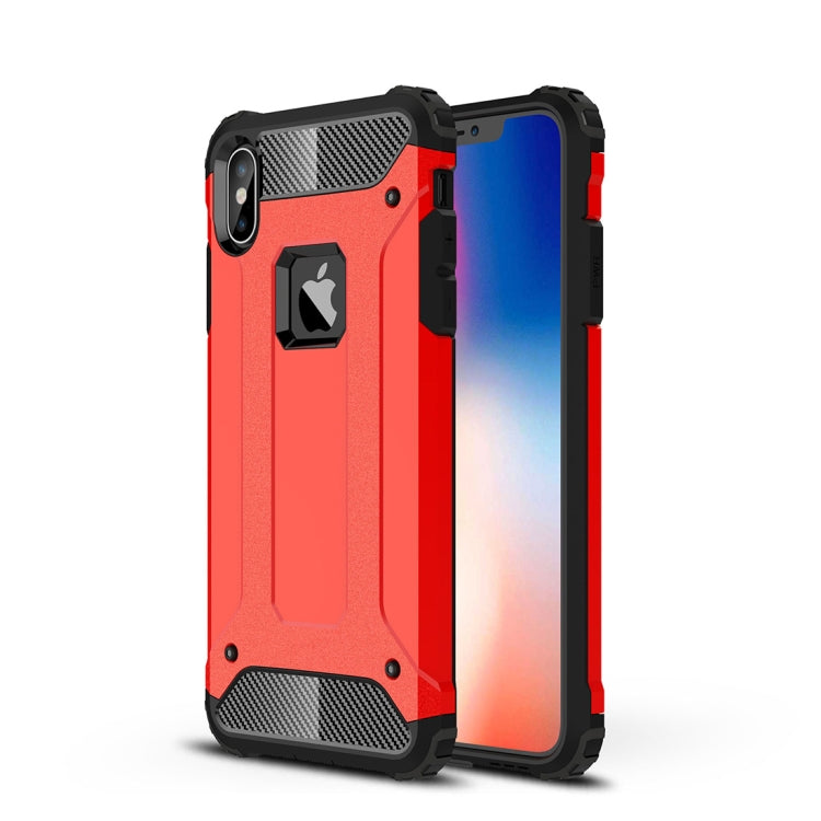 For iPhone XS Max TPU + PC Armor Combination Back Cover Case(Red) by buy2fix