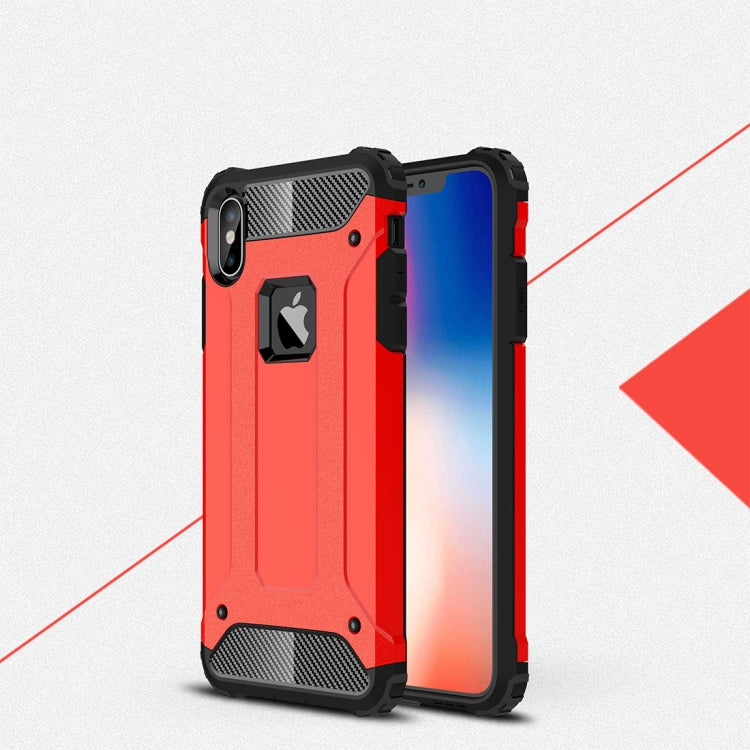For iPhone XS Max TPU + PC Armor Combination Back Cover Case(Red) by buy2fix