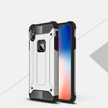 For iPhone XS Max TPU + PC Armor Combination Back Cover Case(Silver) by buy2fix