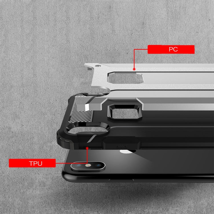 For iPhone XS Max TPU + PC Armor Combination Back Cover Case(Silver) by buy2fix
