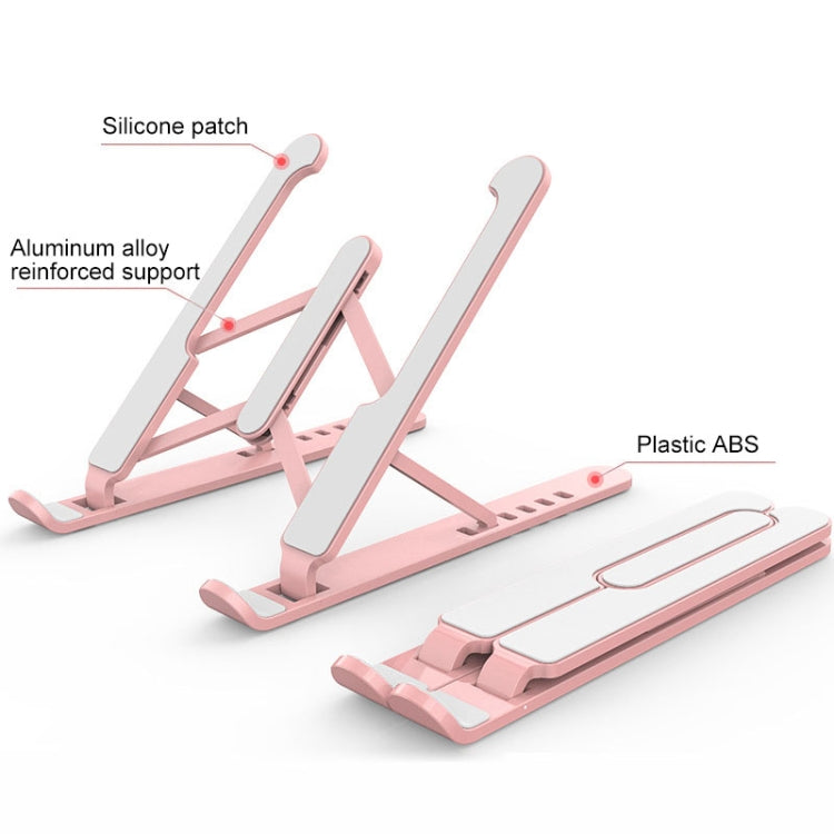 YMB1028 Portable Folding Desktop Holder Bracket for Laptop / Tablet(Pink) - MacBook Holder by buy2fix | Online Shopping UK | buy2fix