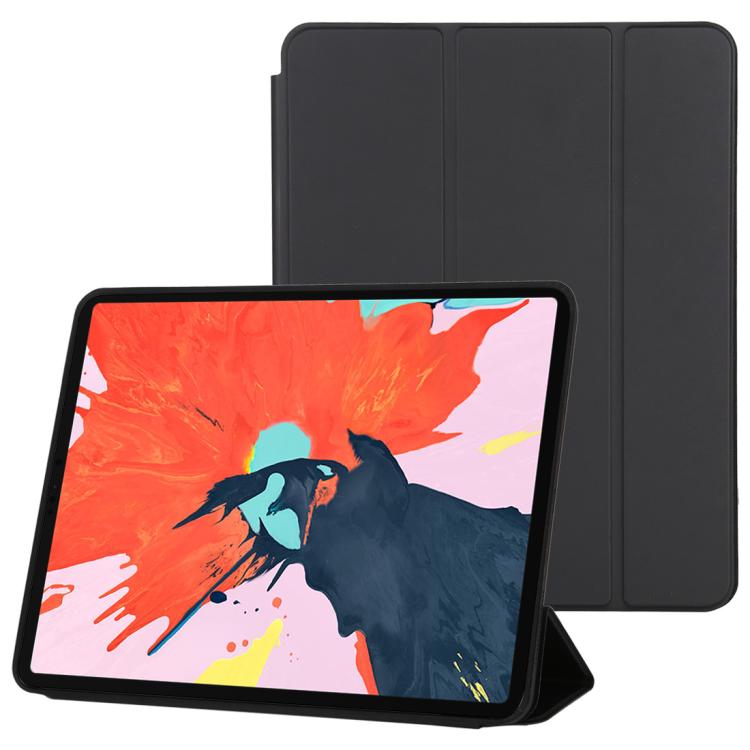 Horizontal Flip Solid Color Leather Case for iPad Pro 12.9 inch (2018), with Three-folding Holder & Wake-up / Sleep Function(Black) - iPad Pro 12.9 (2018) Cases by buy2fix | Online Shopping UK | buy2fix