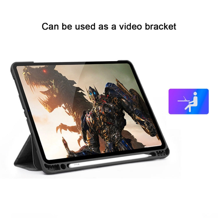 Horizontal Flip Leather Case with Pen Slot Three-folding Holder & Wake-up / Sleep Function for iPad Air 13 2024 / 2025 / Pro 12.9 (2018)(Grey) by buy2fix