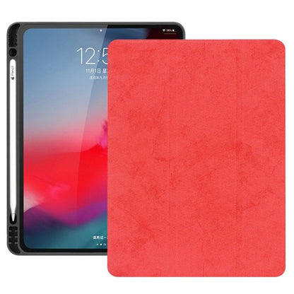 Horizontal Flip Leather Case with Pen Slot Three-folding Holder & Wake-up / Sleep Function for iPad Air 13 2024 / 2025 / Pro 12.9 (2018)(Red) by buy2fix