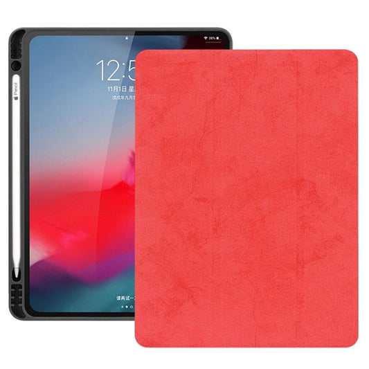 Horizontal Flip Leather Case with Pen Slot Three-folding Holder & Wake-up / Sleep Function for iPad Air 13 2024 / 2025 / Pro 12.9 (2018)(Red) by buy2fix