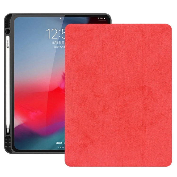 Horizontal Flip Leather Case with Pen Slot Three-folding Holder & Wake-up / Sleep Function for iPad Air 13 2024 / 2025 / Pro 12.9 (2018)(Red) by buy2fix