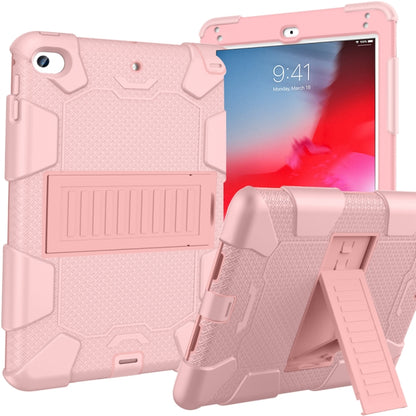 Shockproof Two-color Silicone Protection Shell for iPad Mini 2019 & 4, with Holder (Rose Gold) - iPad mini (2019) / mini 5 Cases by buy2fix | Online Shopping UK | buy2fix