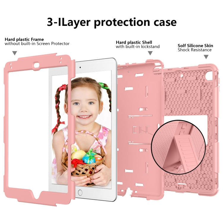 Shockproof Two-color Silicone Protection Shell for iPad Mini 2019 & 4, with Holder (Rose Gold) - iPad mini (2019) / mini 5 Cases by buy2fix | Online Shopping UK | buy2fix