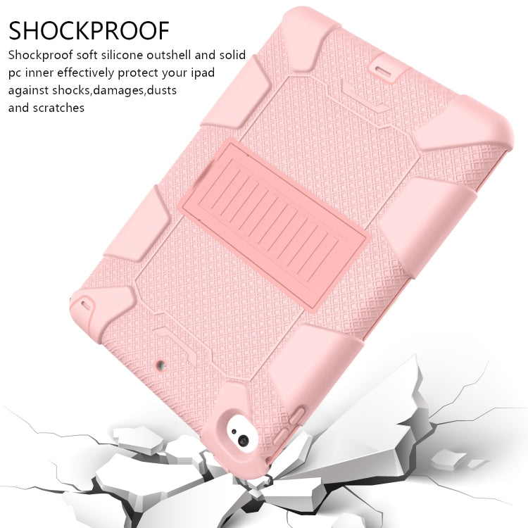 Shockproof Two-color Silicone Protection Shell for iPad Mini 2019 & 4, with Holder (Rose Gold) - iPad mini (2019) / mini 5 Cases by buy2fix | Online Shopping UK | buy2fix