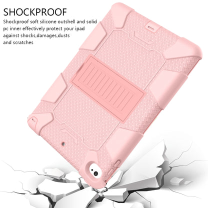Shockproof Two-color Silicone Protection Shell for iPad Mini 2019 & 4, with Holder (Rose Gold) - iPad mini (2019) / mini 5 Cases by buy2fix | Online Shopping UK | buy2fix