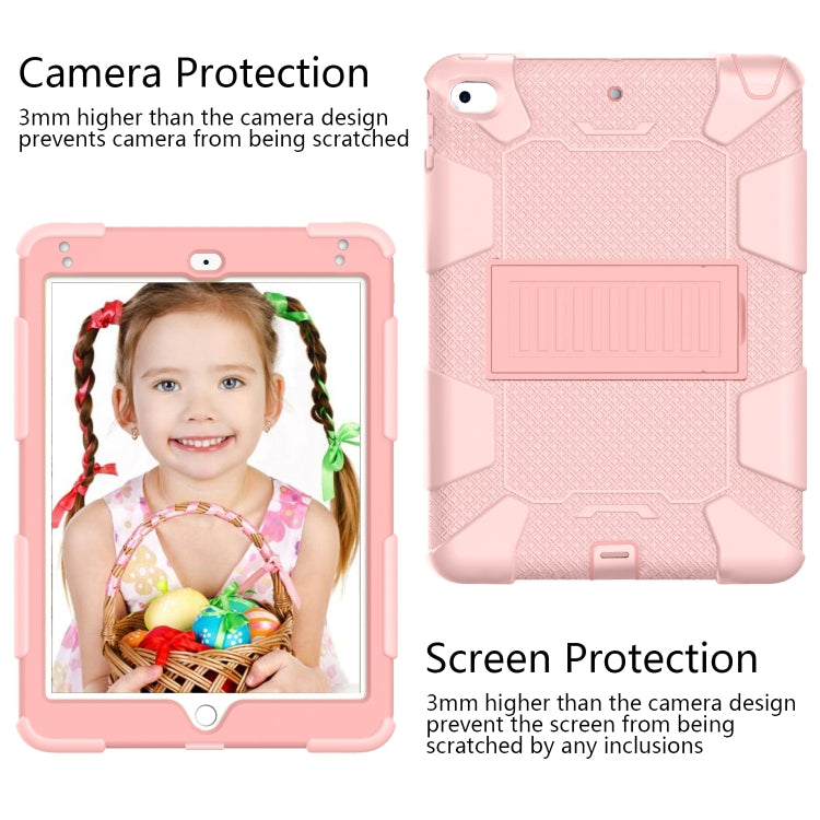 Shockproof Two-color Silicone Protection Shell for iPad Mini 2019 & 4, with Holder (Rose Gold) - iPad mini (2019) / mini 5 Cases by buy2fix | Online Shopping UK | buy2fix