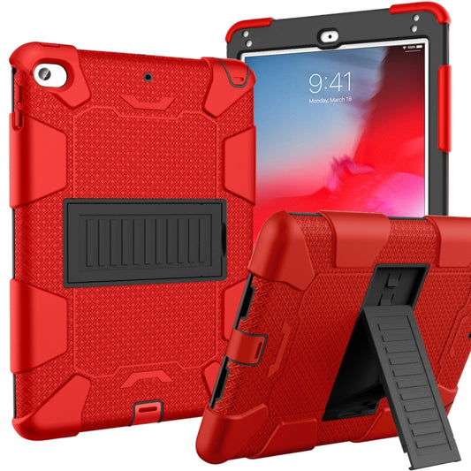 Shockproof Two-color Silicone Protection Shell for iPad Mini 2019 & 4, with Holder (Red+Black) - iPad mini (2019) / mini 5 Cases by buy2fix | Online Shopping UK | buy2fix